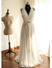 Boho Halter Lace Chiffon Long Wedding Dress
